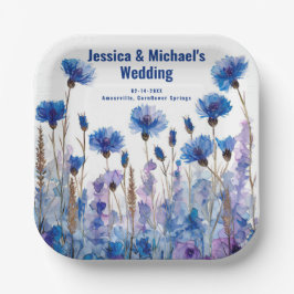 💍 Korenbloemen en Lavendel Elegantie Papieren Bordje