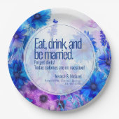 💍 Korenbloemen en Lavendel Elegantie Papieren Bordje (Voorkant)