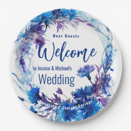 💍🪻 Korenbloemen en Lavendel Elegantie Papieren Bordje