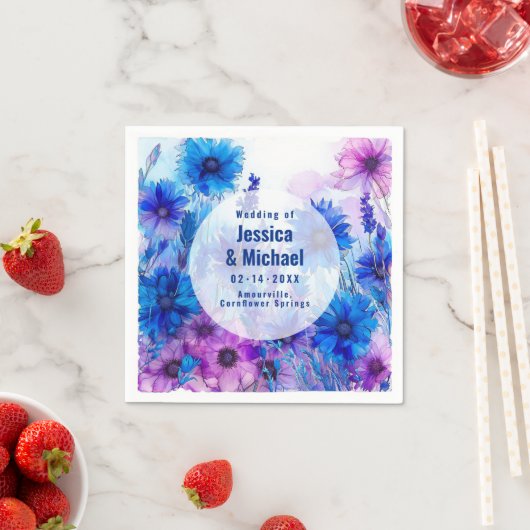 💍🪻 Korenbloemen en Lavendel Elegantie Servet (Insitu)