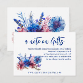 Korenbloemen en Lavendel notitie bij cadeaukaart Informatiekaartje