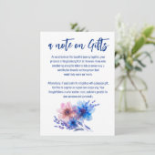 💍 Korenbloemen en Lavendel notitie op Geschenken Informatiekaartje (Staand voorkant)