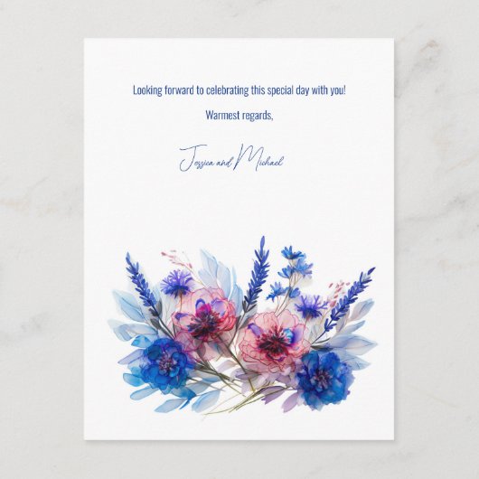 Korenbloemen en Lavendel notitie op Gifts Enclosur Informatiekaartje (Achterkant)