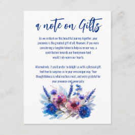 Korenbloemen en Lavendel notitie op Gifts Enclosur Informatiekaartje