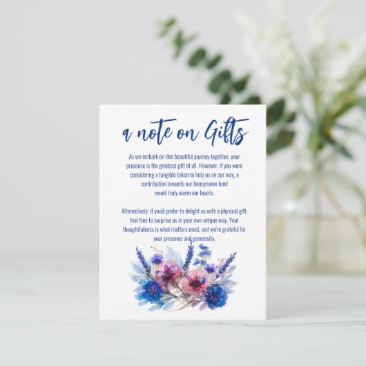 Korenbloemen en Lavendel notitie op Gifts Enclosur Informatiekaartje (Staand voorkant)