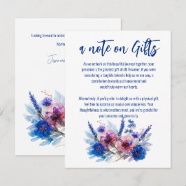 Korenbloemen en Lavendel notitie op Gifts Enclosur Informatiekaartje