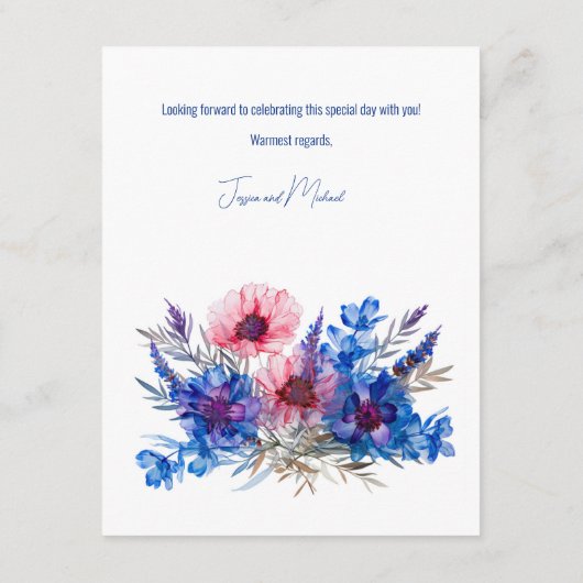 Korenbloemen en Lavendel notitie op Gifts Enclosur Informatiekaartje (Achterkant)