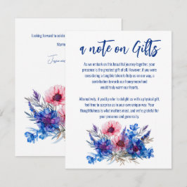 Korenbloemen en Lavendel notitie op Gifts Enclosur Informatiekaartje