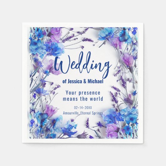 💍Korenbloemen en Lavendel Servet (Voorkant)