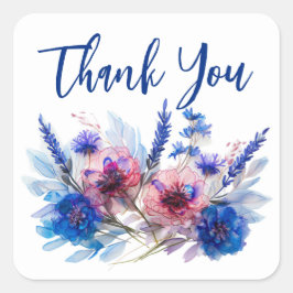 💍 korenbloemen & lavendel vierkante sticker