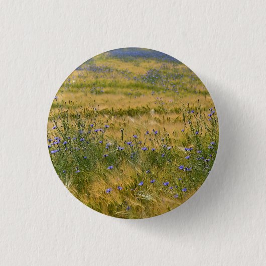 Korenbloemenveld ronde button 3,2 cm (Voorkant)