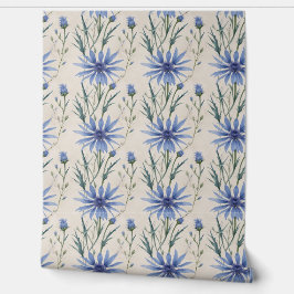 Korenbloemschil en -steel behang