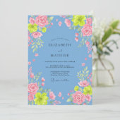 Korenbloesem Blush Roze Bruiloft Kaart (Staand voorkant)
