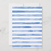 Korensblauw aquarelstreep & gouden lettertype kaart (Achterkant)