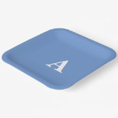 Korensblauw Monogrammen Baby Shower Verjaardagen Papieren Bordje (Gebogen)