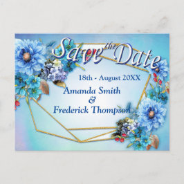 Korenschoonblauw in waterverf Save the Dates Aankondigingskaart