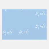 Korenschoonblauwe Bruids Huwelijk Inpakpapier Vel (Voorkant 3)