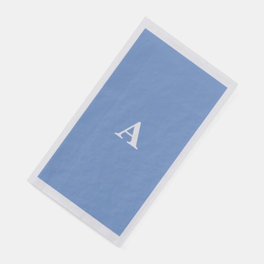 Korensiroblauw Monogram Initiaal Wit Aangepast Koe Servet (Hoek)