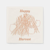 Korenstengels en pompoenen, gelukkige oogstservett servet (Voorkant)
