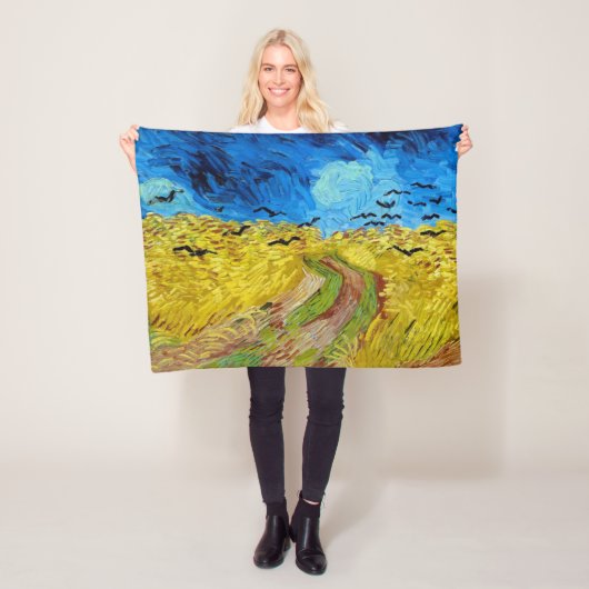 Korenveld met kraaien, Van Gogh Fleece Deken (In situ)