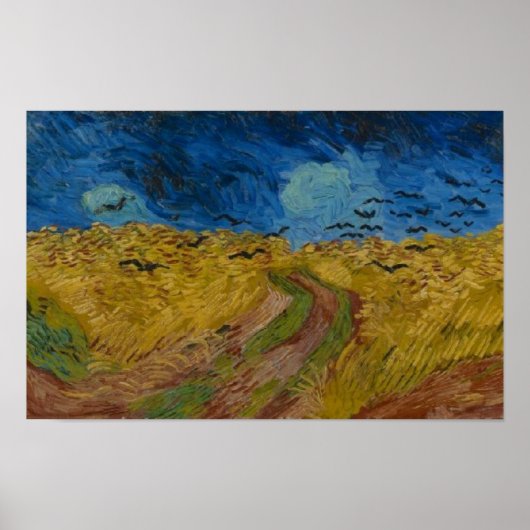 Korenveld met kraaien Vincent van Gogh Klein Poster (Voorkant)