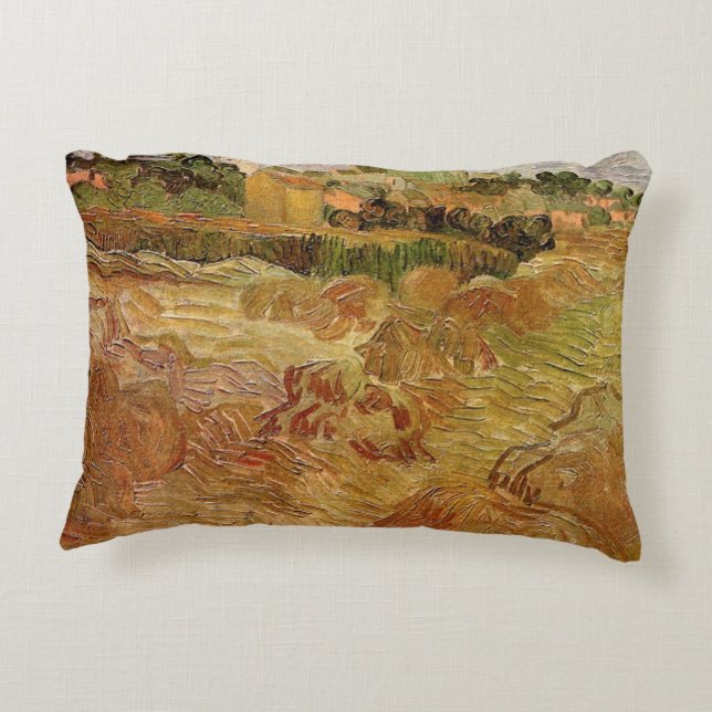 Korenvelden bij Auvers van Vincent van Gogh Accent Kussen (Achterkant)