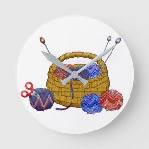 Korf met ganzennaalden ronde klok