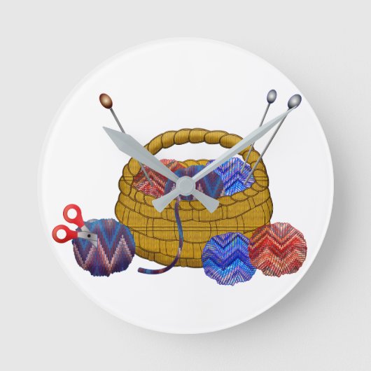 Korf met ganzennaalden ronde klok (Voorkant)