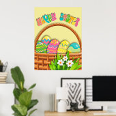 Korf met kleurstoffen | Fijne Paasmuur Poster (Thuiskantoor)