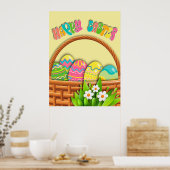 Korf met kleurstoffen | Fijne Paasmuur Poster (Keuken)