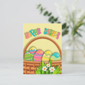 Korf met kleurstoffen | Vrolijk Pasen Feestdagenkaart (Staand voorkant)