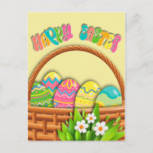Korf met kleurstoffen | Vrolijk Pasen Feestdagenkaart (Voorkant)