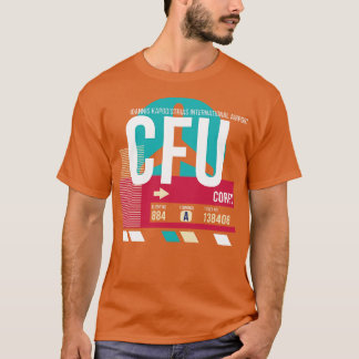 Korfoe Griekenland CFU Airport Code Bagage Label T-shirt