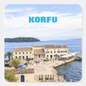 Korfu Griechenland Vierkante Sticker (Voorkant)