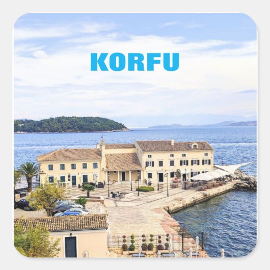 Korfu Griechenland Vierkante Sticker (Voorkant)