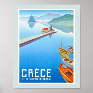 Korfu, Griekenland Vintage Reisposter Gerestaureer Poster