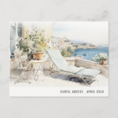Korfu Griekenland Watercolor Landschap Reis Briefkaart (Voorkant)