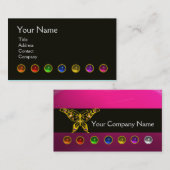 KORFUL BUTTERFLY, GEM STONES BLACK WHITE PINK VISITEKAARTJE (Voorkant / Achterkant)