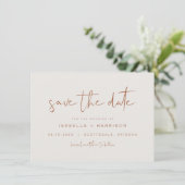 KORIANDER Bohemian Aardse Terracotta Save the Date Kaart (Staand voorkant)