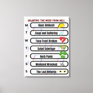 Koriander - De week van de hel Grappig Anti-Korian Canvas Afdruk