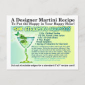 Koriander Martini Recept Briefkaart (Voorkant)