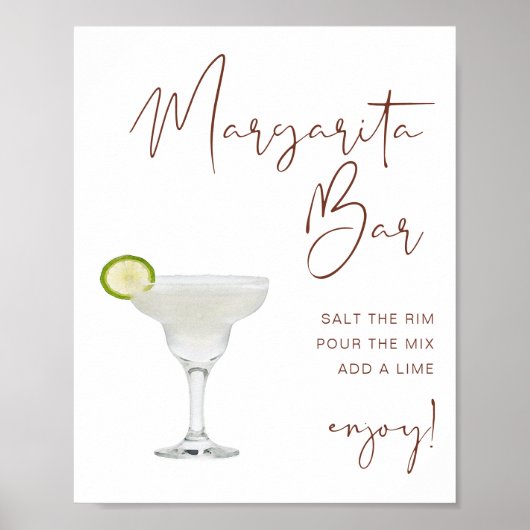 KORIANDER Terracotta Boho Margarita Bar Bord Poster (Voorkant)