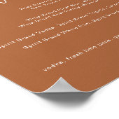 KORIANDER Terracotta Verliefd Menu Bord Voor Bar Poster (Hoek)
