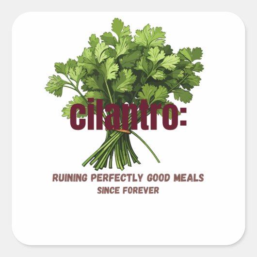 Koriander – Verpest perfect goede maaltijden Vierkante Sticker (Voorkant)