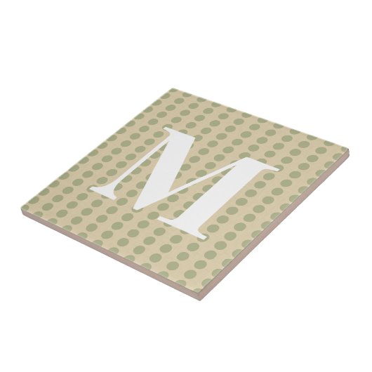 Korianderspecerij stemmingen stippen met monogram tegeltje (Zijkant)
