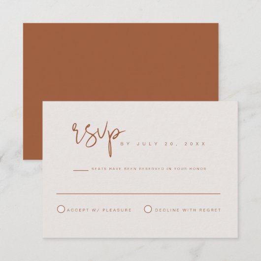 KORIENDER - Boheemse Aardtint Verbrande Oranje RSV Kaart (Voorkant / Achterkant)