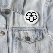 Korin-achtige gevlekte vis ronde button 5,7 cm (In situ)