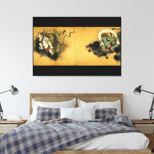 Korin Fujin Raijin Canvas Afdruk (Insitu (Slaapkamer))