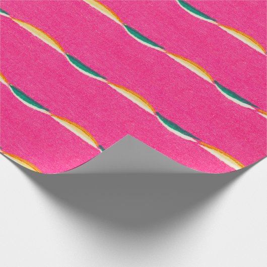 KORIN JAPANESE DESIGNER WOODBLOCK PINK GIFT WRAP CADEAUPAPIER (Hoek)