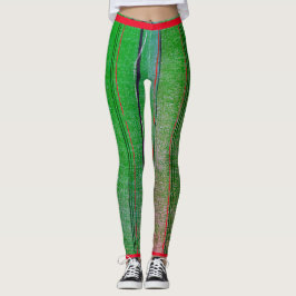 KORIN JAPANS HOUTBLOKPATROON GEDRUKTE LEGGINGS
